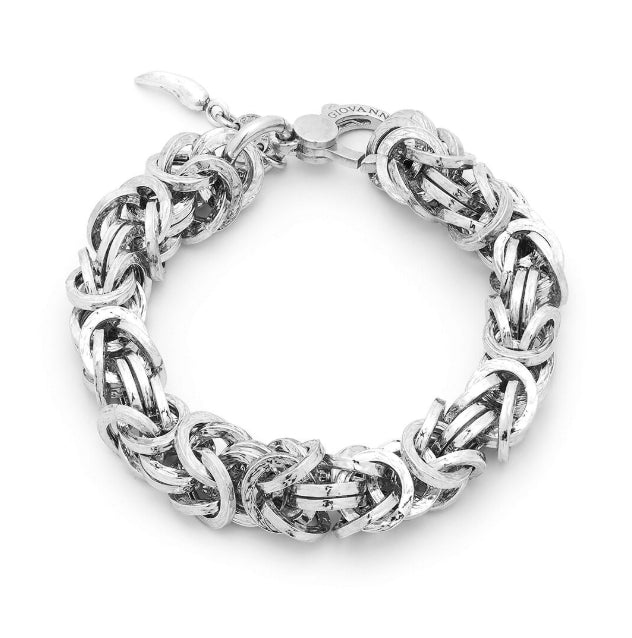 Discover the Giovanni Raspini Hammered Byzantine Bracelet Ladies Bracelets. Elegant sterling silver bracelet featuring a hammered Byzantine chain design.