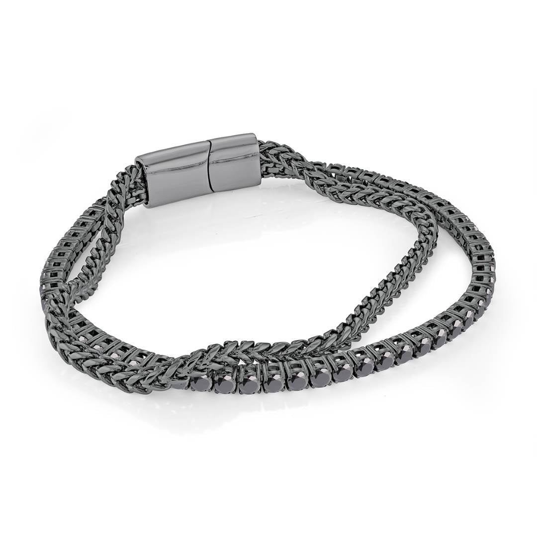 3.5MM-FRANCO & 3MM-CZ TENNIS BRACELET