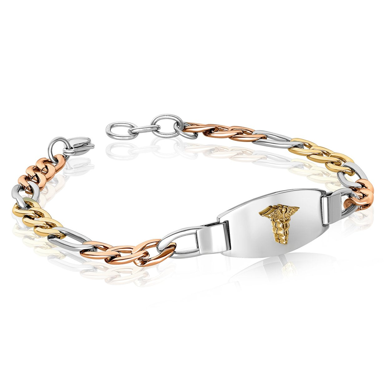 6MM FIGARO LINK MEDIC ALERT BRACELET